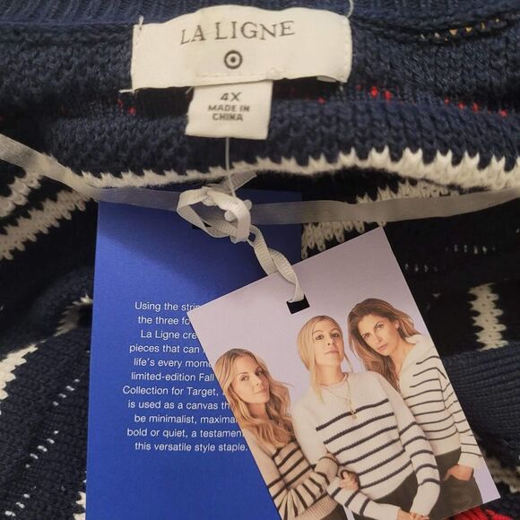 La Ligne Multi-color Striped Cardigan Size 4X - Picture 4 of 6